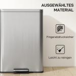 Pedalhink med Mjukstängning Silver Metall för Kök och Kontor Rymlig Soptunna med Urtagbar Innerhink Hygienisk Avfallshantering Modern Design 20 l