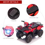 Elektrisk Fyrhjuling för Barn, Tuff ATV med LED-Ljus och Musik, Rolig Körupplevelse för Små Äventyrare, Svart/Röd, 88 x 45 x 50 cm