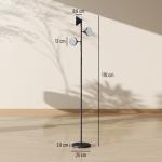 Golvlampa Dimbar Svart Metall för Vardagsrum 3 Roterbara Huvuden RGB Fjärrkontroll Touch Modern Design