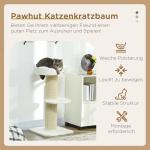 Kattträd 91 cm med Kattsäng och Plattform, Lammull, Kräm