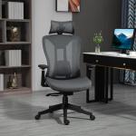 Kontorsstol Skrivbordsstol Grå av Mesh och Metall för Bekvämt Arbete och Avkoppling Ergonomisk med Fällbar Funktion