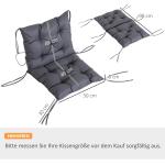 2-Pack Kuddar för Lågryggade Stolar Sittdynor Trädgårdsdynor Komfortabla Utomhusdynor Grå