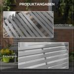Trädgårdsbänk Parkbänk Grå av Aluminium för Trädgård och Terrass 2-Sits Bänk med Ryggstöd Väderbeständig 123 x 67 x 79 cm