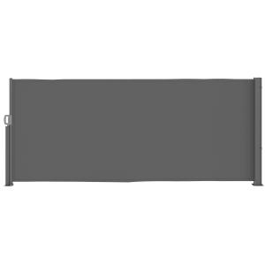 Sidomarkis Vindskydd Utdragbar Mörkgrå av Polyester och Metall för Balkong och Terrass Ogenomskinligt Insynsskydd 300 x 140 cm