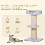 Kattträd 91 cm, Katttorn med Sisalstolpar, Plattform och Kudde, Kattskrapstolpe på Flera Nivåer, för Medelstora Katter, Ljusblå