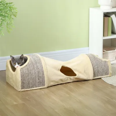 Katttunnel Lektunnel Beige av Polyester för Katter