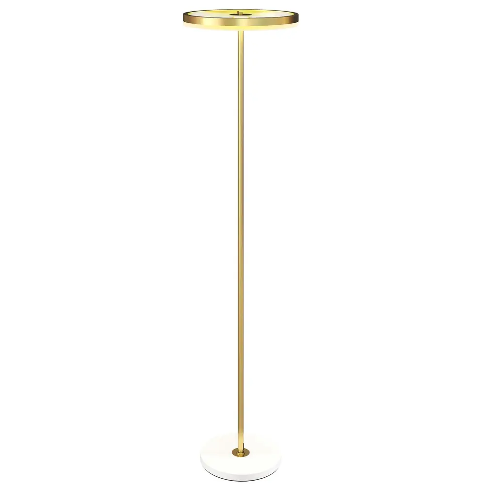 Dimbar Golvlampa med Akrylskärm Fotkontakt, Guld