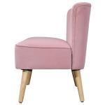 2-Sitsig Soffa i Rosa Sammet, Modern Loungesoffa med Träben, Bekväm Sittplats för Vardagsrum och Sovrum, Rosa, 117 x 56,5 x 77 cm