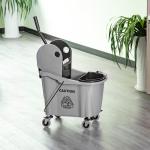 Städvagn Torkvagn Grå av Plast och Metall för Rengöring 36 l Vagn med Vridanordning Effektiv 54 x 41 x 91,5 cm