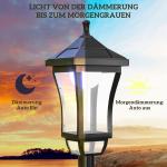 Sollampa för Trädgård med LED och Ljussensor för Utomhusbelysning Hållbar och Vattentät Svart Plast och Metall IP44 127 cm