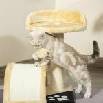 Kattträd Skrapstolpe Svart Plysch och Sisal för Små Katter Klösträd med Skrapstänger och Lekbollar 46 Cm