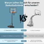 Mobil Basketstativ Basketkorg Höjdjusterbar Stål och Plast för Trädgård och Idrottsplats Svart 90 X 165 X 302-352 Cm