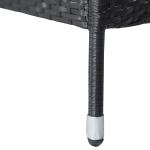 Trädgårdsbänk i Konstrotting med Bord, 2-Sitsig Soffa med Praktisk Avlastningsyta, Väderbeständig Design för Uteplats, Svart, 133 x 63 x 84 cm