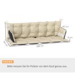3-Sits Bänkdyna 180X110X8 Cm Bänkdyna Med Remmar, Sittdyna, Stolsdyna Utomhus/İnomhus, Sittdyna, Sittdyna, Bänkdyna För Trädgårdsmöbler, Verandagunga, Beige + Svart