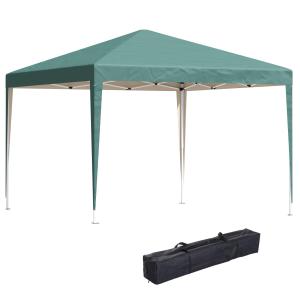 Gazebo 2,95 x 2,95 m, Pop-up Fällbart Lusthus, Trädgårdslusthus, Partytält, UV-skydd, Stål + Oxfordtyg, Grön