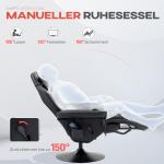 Spelstol med Massagefunktion, Lutande Ryggstöd och Fotstöd, upp till 120 kg, Stålram, Konstläder, Grå