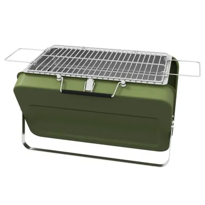 Bordsgrill Kolgrill Grön av Rostfritt Stål för Picknick