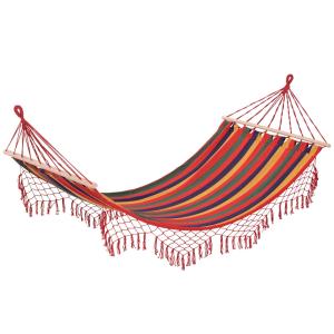 Hängmatta med Spridare Bekväm Viloplats Bomull och Polyester Väderbeständig och UV-Tålig Färgglad 200 X 100 Cm 150 Kg