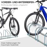 Cykelställ för 5 Cyklar, Robust Parkeringsställ för Golv eller Vägg, Väderbeständig Förvaring av Cyklar, Silver, 145 x 33 x 27 cm