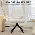 Fåtölj Snurrbar Elegant Gräddvit Tyg för Sovrum och Lounge Modern Design med Vadderad Sits Stabil 120 kg