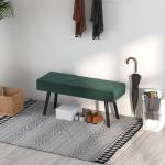 Klädd Bänk Sängbänk Grön av Tyg med Sammetslook och Trä för Sovrum och Hall X Mönster Lastkapacitet upp till 120 kg 100 x 36 x 45 cm