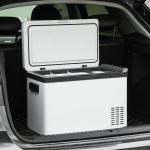 Elektrisk Kylbox 30L med Display, Portabel Kyl och Frys för Camping, Effektiv Kylning med Kompressor, Vit, 12/24V