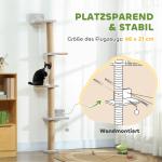 Kattklöspelare med 5-våningsdesign, Leksaker, Sisalstolpar och Plyschtyg, Ljusgrå