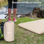 Luftmadrass Campingsäng Blå av Polyester och PVC för Camping och Gäster Hopfällbar Luftbädd för 2 Personer med Fotpump 195 x 140 x 10 cm