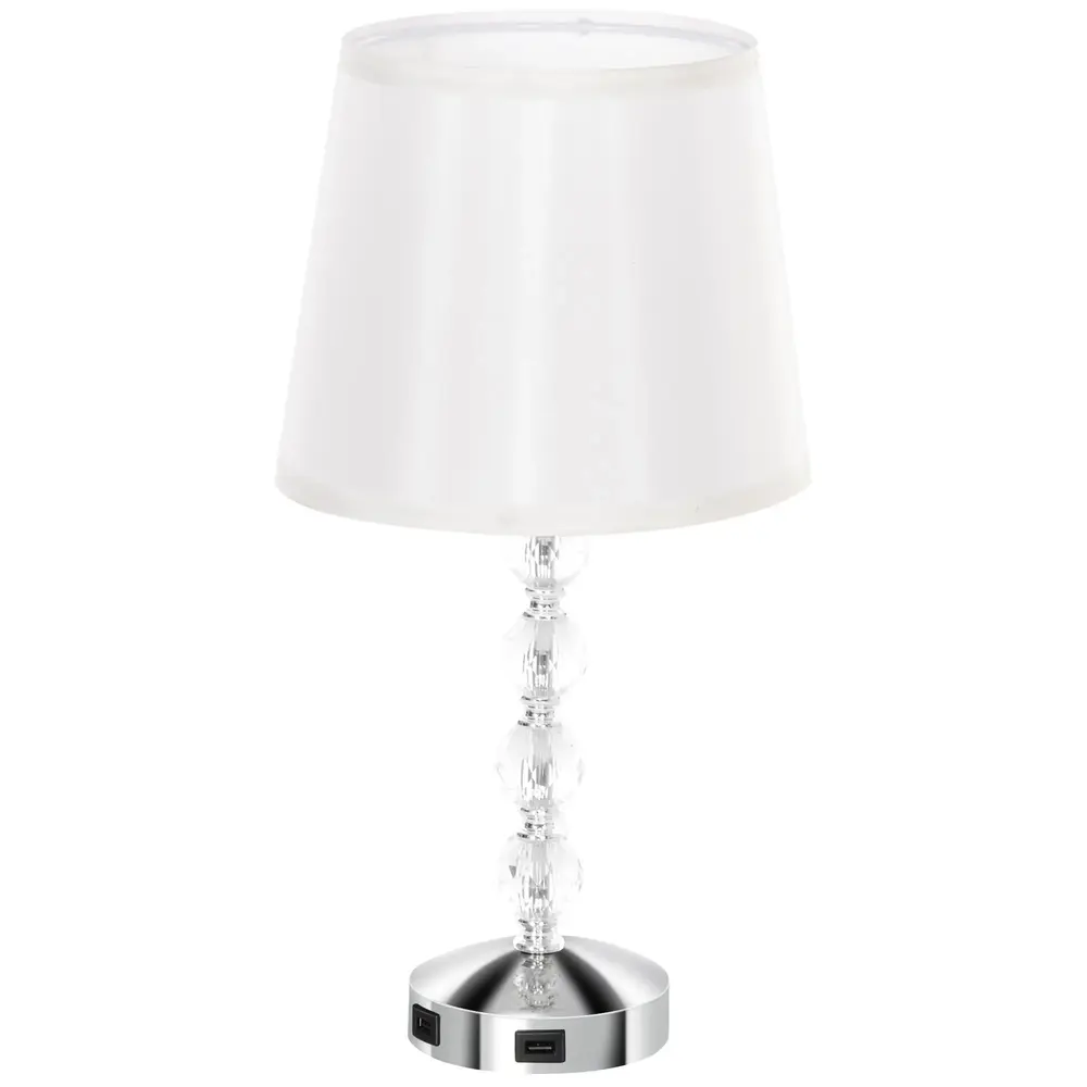 Bordslampa Sänglampa Silver av Glas 23 x 23 x 45 Cm