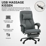 Massagestol med USB-gränssnitt och Vridbara Hjul, Mörkgrå