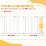 Hundgrind/Husdjursgrind, Metall och Plast, Vit, 74–80/87–94 cm