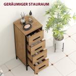 Badrumsskåp med 4 Lådor och Kompakt Design i Industristil för Förvaring Hållbar och Stabil Natur Ekoptik Spånskiva och Metall för Badrum
