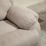 Relaxstol Enkel Soffa Solstol med 150° Lutning TV-Stol Linnelook Beige 97 X 96 X 105,5 Cm