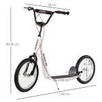 Barnskoter Sparkscooter Stadsskoter Kickboard Pneumatiska Däck och Handbroms Hopfällbar