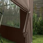 Lusthus Paviljong Pop-Up Partytält Kaffe Brun av Polyester och Metall för Trädgård och Camping Vattentåligt Gazebo med UV-Skydd 3 x 3 m