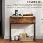 Konsolbord Industriell Svart och Brun Metall för Hall och Vardagsrum med Låda Smalt Bord 80x30x76 cm