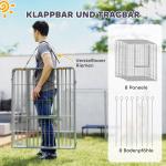 Valphage Hundlekhage 8-Delad Silver av Stål för Små Hundar och Kaniner Utomhus Inhägnad med Dörr 100 cm