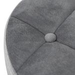 Ergonomisk Rullpall med Ryggstöd, Justerbar Snurrpall för Arbete och Skönhetsvård, Bekväm Sits i Sammet för Frisör och Klinik, Grå, 35 x 35 x 49-61 cm