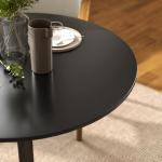 Matbord Runt Svart MDF och Stål för Kök och Vardagsrum Litet Köksbord för 2 Personer med Halkskydd Modern Design och Stabil Bas 80 cm