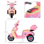 Elmotorcykel för Barn Elbil Trehjuling Barnfordon 6 V Säker och Rolig Leksak Metall och PP Rosa Gul 108 X 51 X 75 Cm