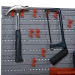 Verktygshållare Perforerad Vägg Organisationssystem för Garageverkstad Röd Grå 63,5 X 22,5 X 95,5 Cm