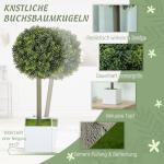 Set med 2 Konstgjorda Buxbom Topiary Bollar 45 cm, Konstgjorda Växter i Kruka