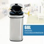 Sopkärl Automatisk Soptunna med Sensor Rostfritt Stål Modern och Hygienisk Avfallshantering Silver 68 L