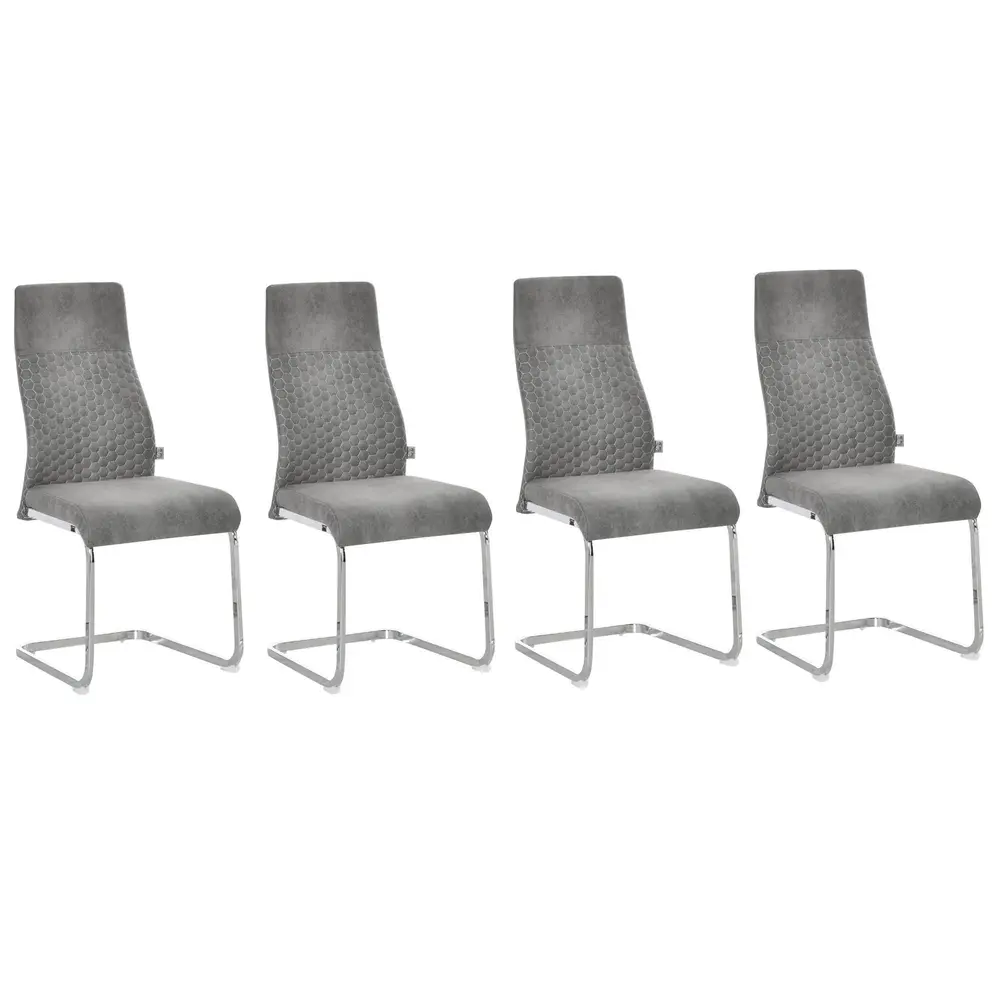 Matsalsstolar i Sammet 4-Pack Köksstolar 45 x 61 x 98 Cm