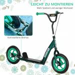 Sparkcykel för Barn med Justerbart Styre och Broms för Lek och Motion Stabil och Lättmonterad Grön Stål 2 Hjul