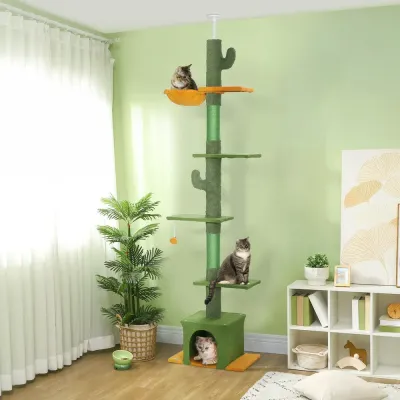 Klösträd Takhög Grön av Sisal och Plysch för 230-275 cm