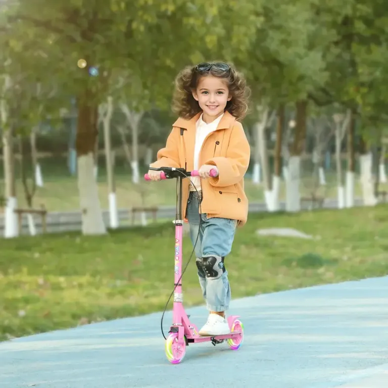 Sparkcykel Barnsparkcykel Hopfällbar Rosa av Metall