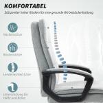 Kontorsstol Skrivbordsstol Ergonomisk Snurrstol Grå av Linnelook för Kontor och Arbetsrum Höjdjusterbar Stol med Armstöd