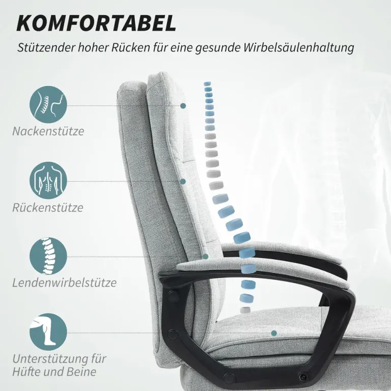 Kontorsstol Ergonomisk Snurrstol Grå