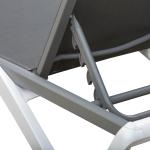 Ergonomisk Solsäng i Aluminium, Justerbar Relaxstol med Nackkudde, Bekväm Solstol i Textilene för Pool och Trädgård, Grå/Vit, 170 x 67,5 x 95 cm